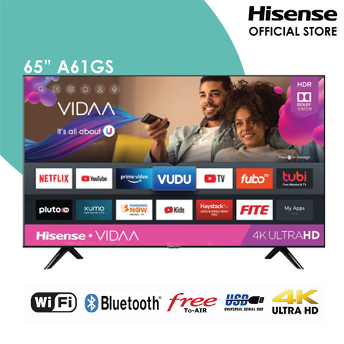 Hisense 65A61G 65 inch Smart 4K HDR Frameless TV
